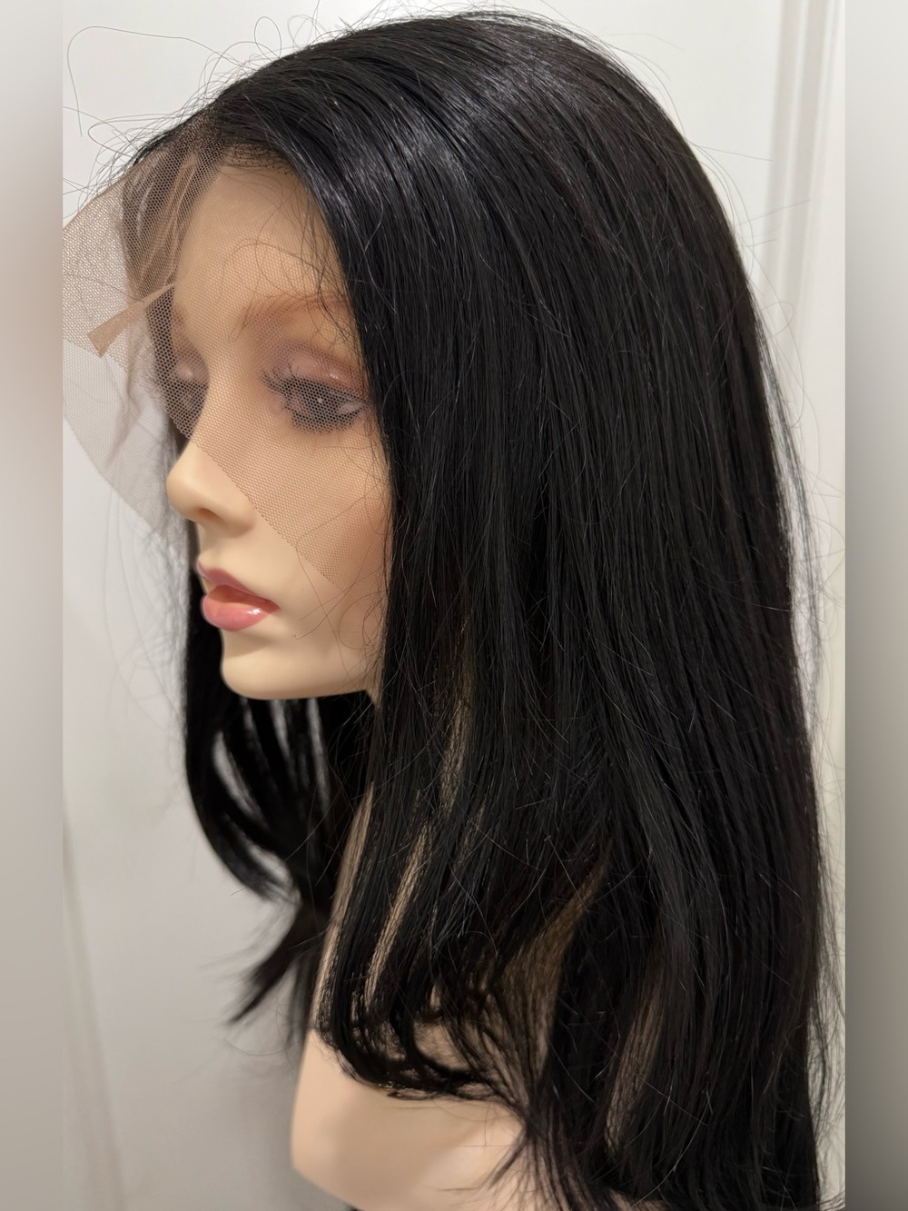 HAIR, 30” Straight Center Part, Lace Front, Fringed Edges, Black